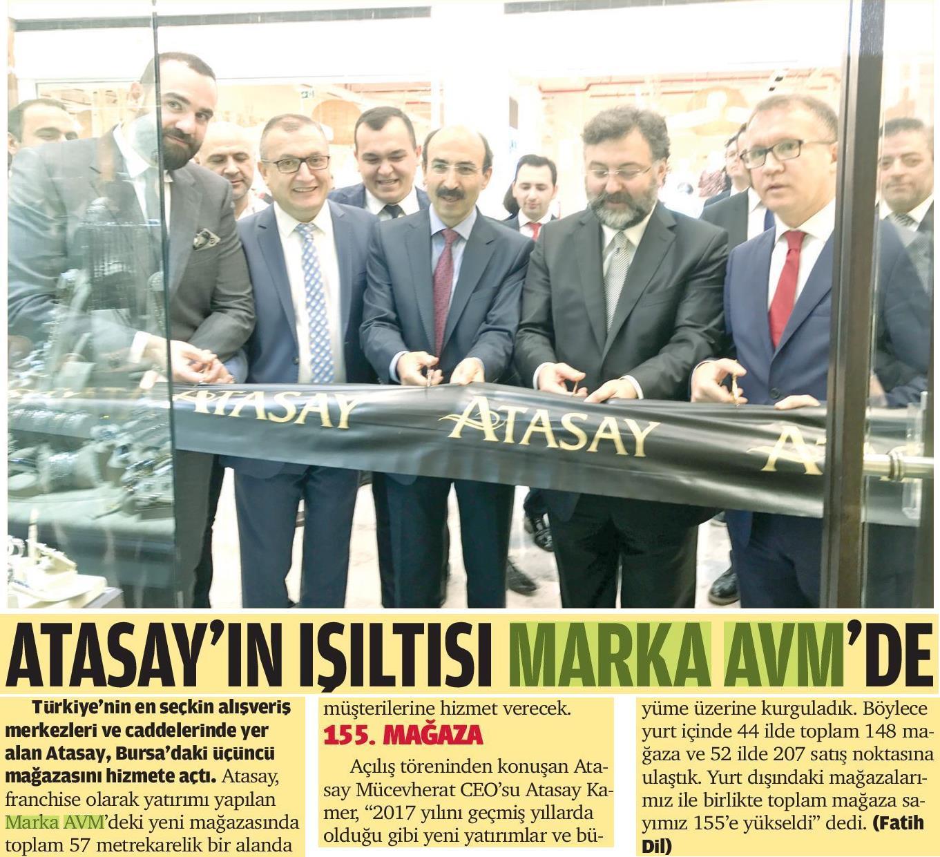 Atasay'ın Yeni Şubesi Sur Yapı Marka AVM'de 